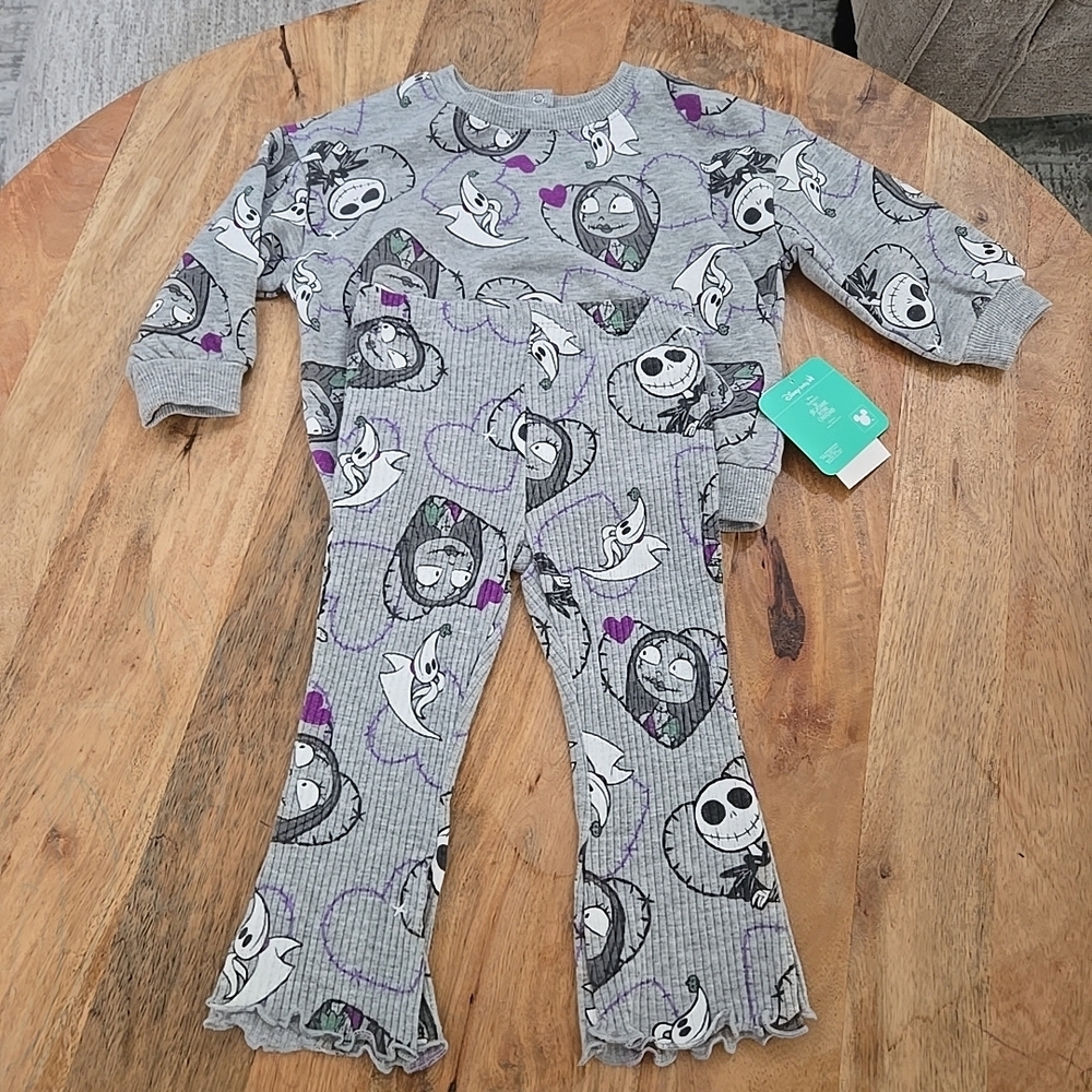 Gray and Purple Skeleton Print Kids' Outfit